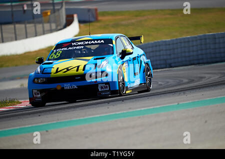 Circuit de Barcelona-Catalunya, Barcelone, Espagne. Mar 29, 2019. FIA World Touring Championship, journée d'essai 2 ; Yann Ehrlacher (FRA), Lynk et Co 03 TCR en action au cours de l'essai officiel Capture Reagent : Action Crédit Plus Sport/Alamy Live News Banque D'Images