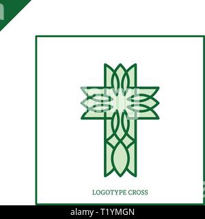 Logo de l'église. Symboles chrétiens. Croix de Jésus. Illustration de Vecteur