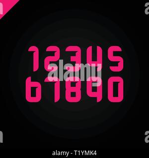 Les numéros de série sport logo design modèle. Vector round square de caractères de style pour les vêtements de sport, club de sport, icône de l'application, à l'image de marque, d'étiquettes ou de l'affiche Illustration de Vecteur