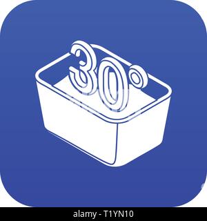 Lavage à la main 30 °C vecteur bleu icône Illustration de Vecteur