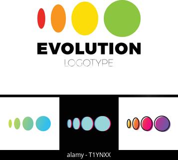 Quatre de symbole de l'évolution du logo cercle elipse Illustration de Vecteur