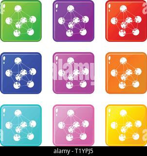 Le phénol icons set 9 couleurs Illustration de Vecteur