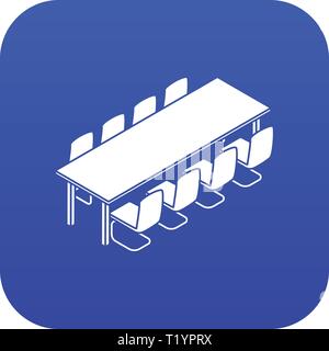 Rencontrez Long icône table vecteur bleu Illustration de Vecteur