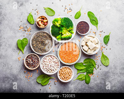 Les sources de protéines végétaliennes Banque D'Images