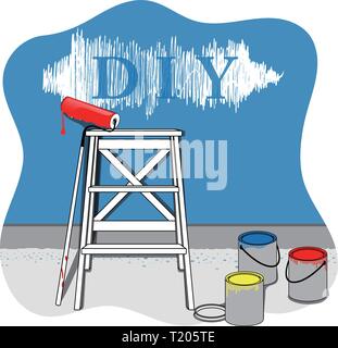 La peinture de la maison,BRICOLAGE Vector illustration Illustration de Vecteur