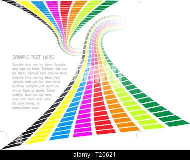 Rainbow Retro squares colorés faits de vagues Illustration de Vecteur