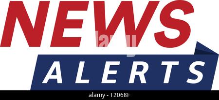 Nouvelles en texte simple modèle de page, style minimaliste. Breaking news logo, élément de design tv, rapport en ligne, l'icône du microphone, vector Illustration de Vecteur