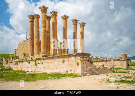 Temple d'Artémis à Jerash, Amman, Jordanie Banque D'Images