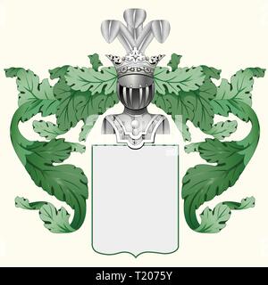 Illustration d'un emblème héraldique armoiries de la famille ou Illustration de Vecteur