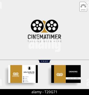 Minuterie de sable cinema logo simple vecteur modèle icône illustration élément isolé - fichier vecteur Illustration de Vecteur