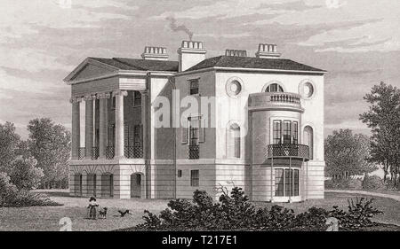 Sud Villa, Regent's Park, London, UK, illustration par Th. H. Berger, 1826 Banque D'Images