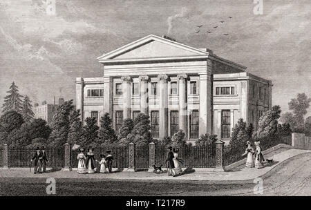 Villa, Regent's Park, London, UK, illustration par Th. H. Berger, 1826 Banque D'Images