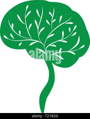 Abstrait, arbre du cerveau liées à la santé, l'icône logo Illustration de Vecteur