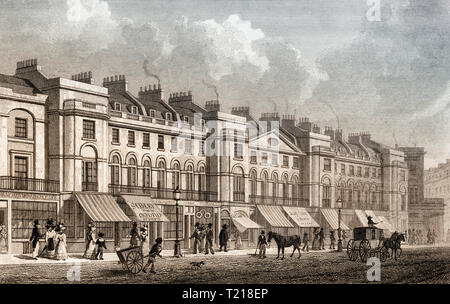 Une partie de l'east side, Regent Street, London, UK, illustration par Th. H. Berger, 1826 Banque D'Images