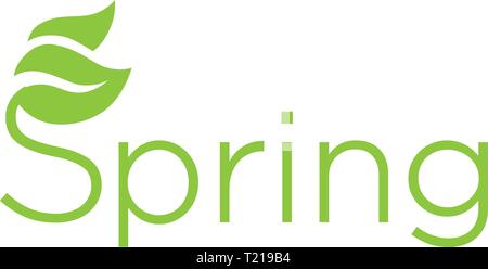 Feuilles vertes, modèle logo Illustration de Vecteur