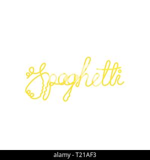 Floury bouillie Texte Spaghetti Illustration de Vecteur