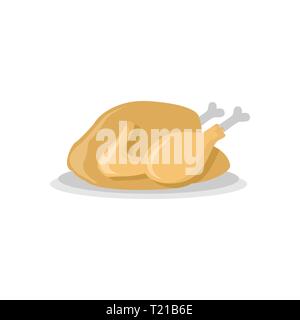 Icône Vecteur Poulet grillé Illustration Graphic Design Template Illustration de Vecteur