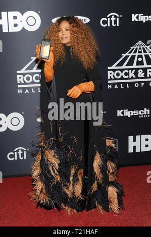 New York, NY, USA. Mar 29, 2019. Janet Jackson au 2019 Rock N Roll Hall of Fame au Barclays Center de Brooklyn, New York City le 29 mars 2019. Crédit : John Palmer/media/Alamy Punch Live News Banque D'Images