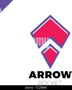 Abstract vector flying arrow icône rocket, isolé du logo Illustration de Vecteur