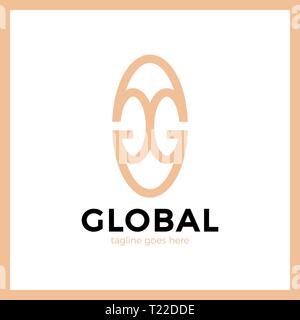 Grand groupe mondial Lettre G Logo. Logo GG Illustration de Vecteur