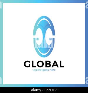 Grand groupe mondial Lettre G Logo. Logo GG Illustration de Vecteur