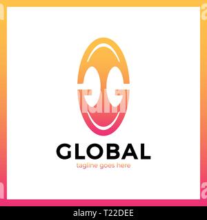Grand groupe mondial Lettre G Logo. Logo GG Illustration de Vecteur