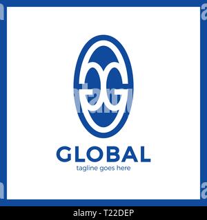 Grand groupe mondial Lettre G Logo. Logo GG Illustration de Vecteur