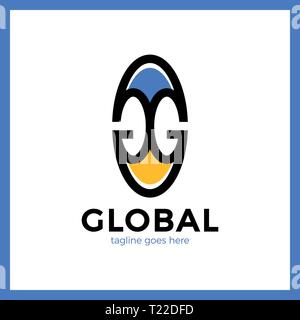 Grand groupe mondial Lettre G Logo. Logo GG Illustration de Vecteur