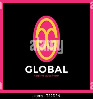 Grand groupe mondial Lettre G Logo. Logo GG Illustration de Vecteur