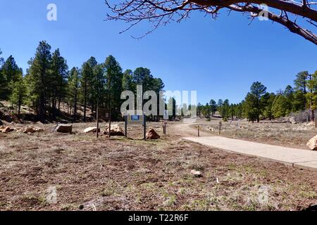 Ville de Flagstaff, Arizona, sentier de randonnée à Foxglenn Système de train urbain Park, Flagstaff, Arizona, USA Banque D'Images