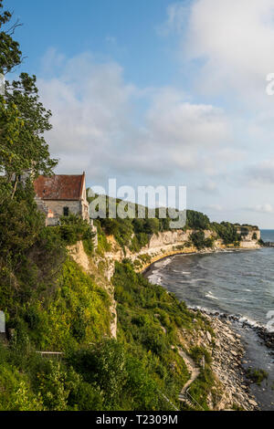 Le Danemark, la Nouvelle-Zélande, de Stevns Klint, falaise de craie blanche Banque D'Images