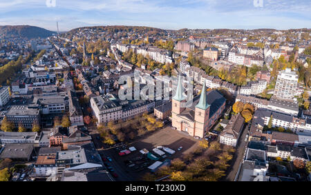 Allemagne, Wuppertal, Elberfeld, vue aérienne de Laurentius Square Banque D'Images