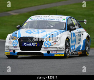 Mark Blundell, Audi S3, BTCC, jour du lancement et de l'événement médiatique, Brands Hatch, le mercredi 27 mars 2019. Autosport, British Touring Car Championship, BTCC, B Banque D'Images