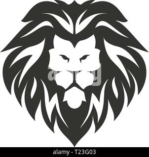 Symbole lion isolé sur fond blanc. Illustration de Vecteur