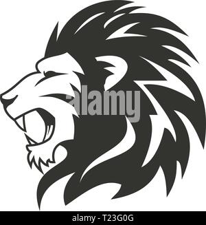 Lion héraldique logo design. Illustration de Vecteur