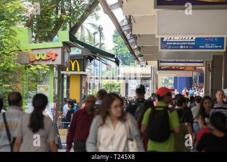 Les acheteurs, les employés de bureau et les touristes à marcher le long d'Orchard Road dans le centre de Singapour Banque D'Images