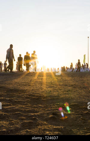 Les gens vont au port de faire sholat le matin à Eid Mubarak Jour Banque D'Images