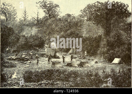 Image d'archive à partir de la page 416 de la découverte des lacs Rudolf et découverte de lacs Rudolf et Stefanie ; un récit du comte Samuel Teleki d'exploration et de chasse dans l'Est de l'Afrique équatoriale en 1887 & 1888 discoveryoflakes01hhne Année : 1894 UN BUFFALO 393 blessés avant le lever du soleil le jour suivant, l'apparition d'un troupeau de buffles sur la hauteur voisine nous a apporté un peu de distrac- tion. Nous avions fait pas de chasse pour un long moment, et les cris d'Niamma wale ! Et Boge wale I (" Il n'est viande ! Il y a rendez-buffles !') avec qui nos hommes accueillis aux yeux des animaux exercé une aussi grande Banque D'Images