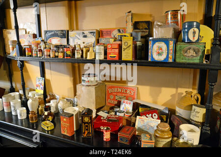 Grocers shop. Le village victorien dans Milton Keynes Museum, Wolverton et Greenleys, à Milton Keynes, España Banque D'Images