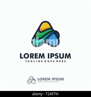 Résumé Une lettre décrit Concept illustration vector modèle. Convient pour l'industrie créative, multimédia, animation, formation, boutique, un Illustration de Vecteur