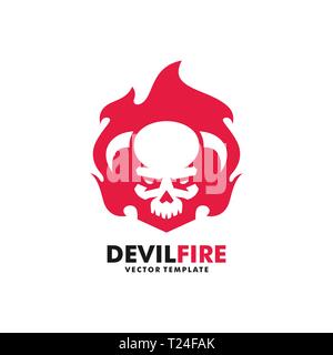 Devil Fire Design vector illustration modèle. Convient pour l'industrie créative, multimédia, animation, formation, boutique, et toute activité commerciale complémentaire Illustration de Vecteur