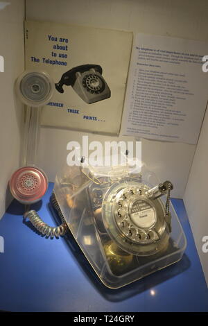 Type de téléphone 746 de 1967 à la fin des années 1980, dans la terre connecté Exposition au Musée de Milton Keynes, Wolverton, España Banque D'Images