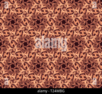 L'abstrait, sans soudure curling Brown. L'arrière-plan composé d'une riche ornementation dense. Base pour la conception. Banque D'Images