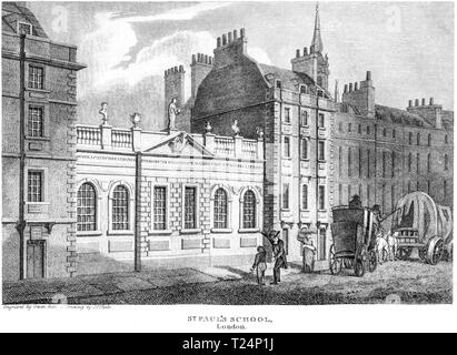 Une gravure de l'école de St Paul, London UK numérisées à haute résolution à partir d'un livre publié en 1814. Croyait libres de droit. Banque D'Images