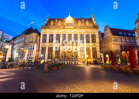 Marktplatz ou place du marché, dans la vieille ville de Brême, Allemagne Banque D'Images