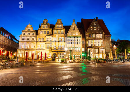 Marktplatz ou place du marché, dans la vieille ville de Brême, Allemagne Banque D'Images