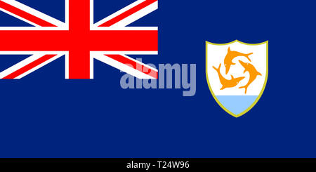 Anguilla drapeau national un territoire britannique d'outre-mer dans les Caraïbes Banque D'Images