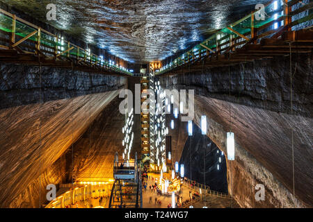 Mine de sel de Turda, Roumanie : 1 juin, 2018 - mine de sel souterraine. Banque D'Images