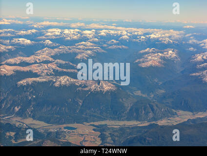 Vue aérienne du nord de la Patagonie, Santiago, Chili, Patagonie, Aysen Banque D'Images