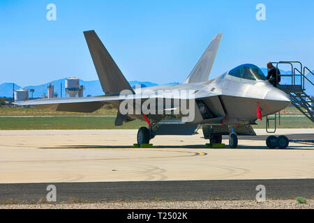 Lockheed F22 stealth fighter Rapter plan de l'US Air Force à la base aérienne Davis-Monthan AFB dans Tucson AZ Banque D'Images